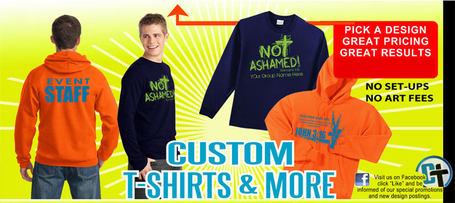 Personalized Christian T-Shirts, Christian School T-Shirts and sweatshirts, Customized Christian T-Shirts for youth Ministry, T-Shirts, T-Shirts screen printed for camps, schools, personalized t-shirts, t-shirts for missions trips, rush t-shirt orders, class of 2018 t-shirt, winter retreat trips, themed t-shirts